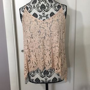 Racer back Lace-over Top
